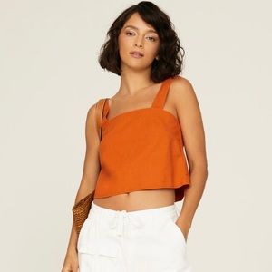 Blank NYC Firecracker Crop Top Orange Size M